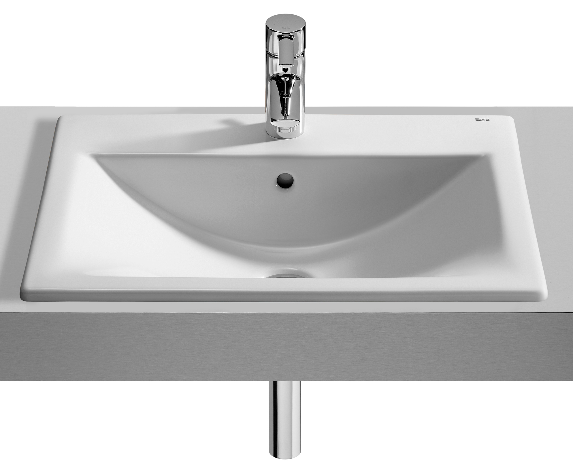 Roca Diverta Waschbecken 55x42.5 cm rechteckig Einbauwaschbecken weiß glanz A327116000