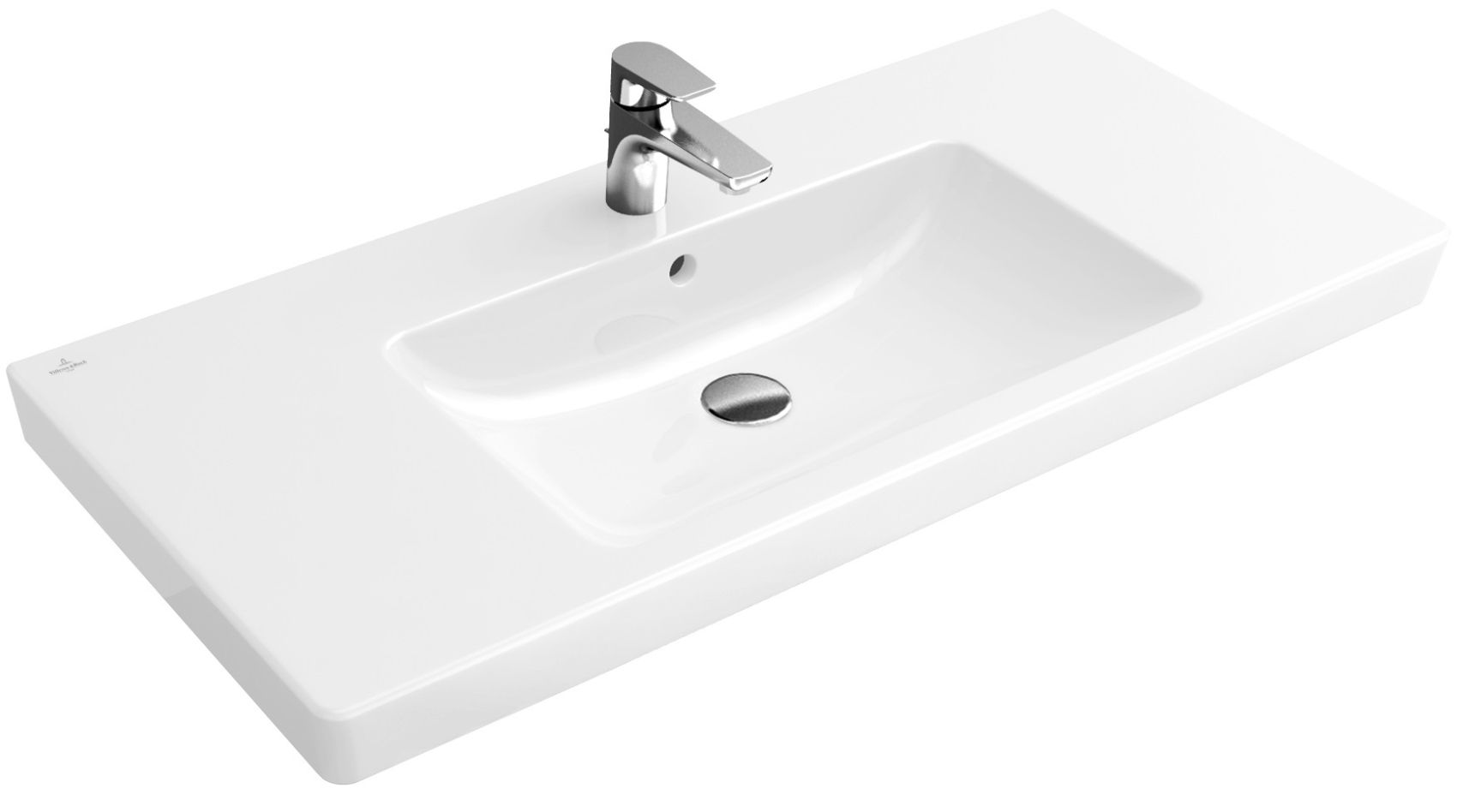 Villeroy & Boch Subway 2.0 Waschbecken 80x47 cm rechteckig Klassisch-Möbel-mit Blatt weiß glanz 71758001