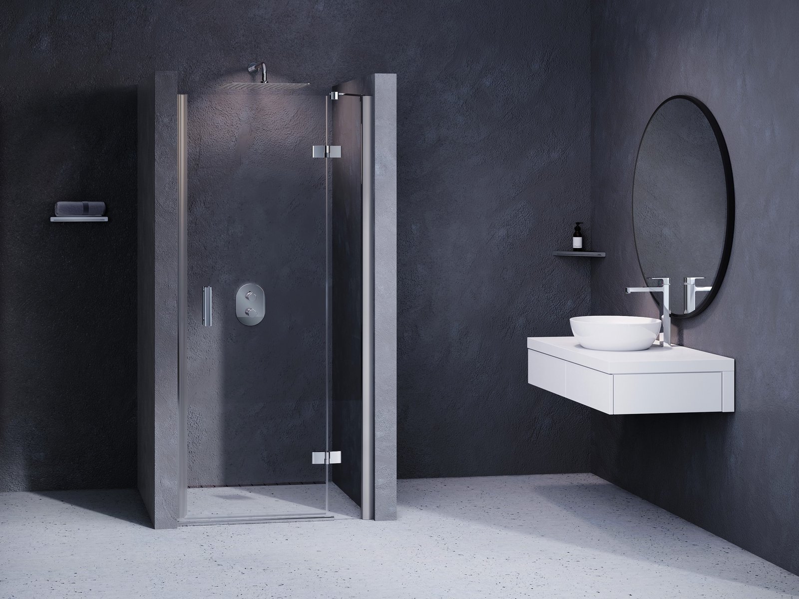Ravak SmartLine Duschtüren 90 cm aufklappbar chrom Glanz/durchsichtiges Glas 0SP7BA00Z1