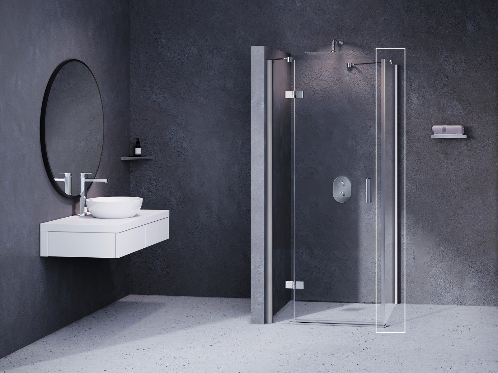 Ravak SmartLine Duschwand 80 cm chrom Glanz/durchsichtiges Glas 9SL40A00Z1