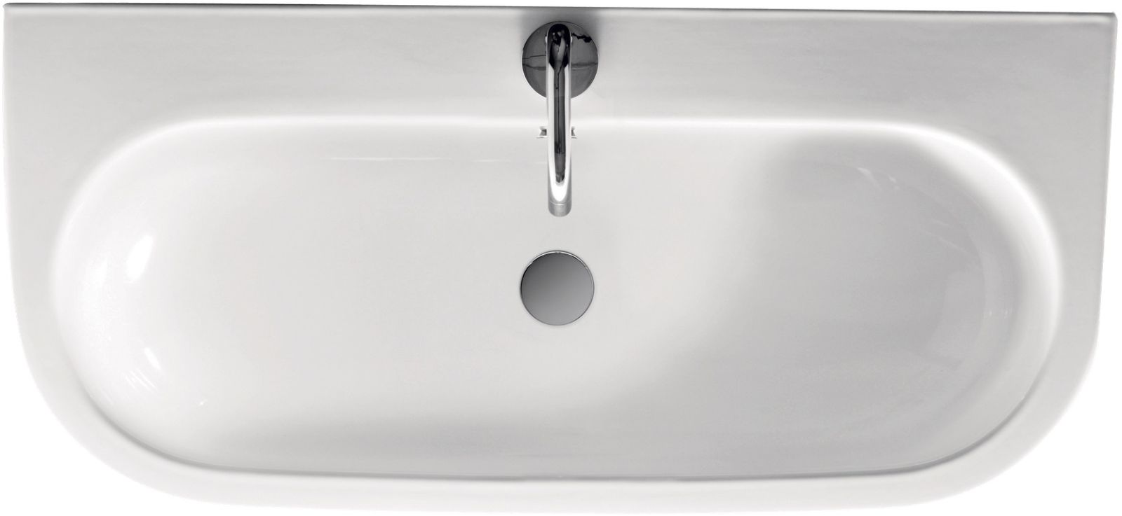 Kerasan Flo Waschbecken 90x42 cm halbrund Klassisch weiß glanz 315101