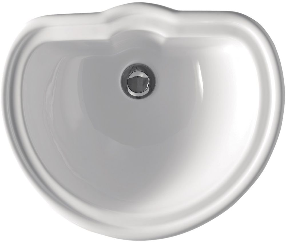 Kerasan Retro Waschbecken 50x41 cm halbrund Einbauwaschbecken weiß glanz 103101