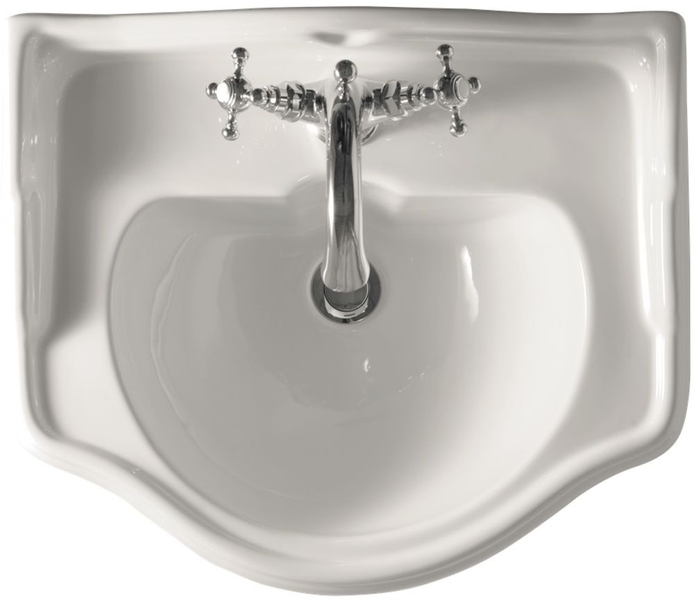 Kerasan Retro Waschbecken 55x46.5 cm halbrund Klassisch weiß glanz 104501