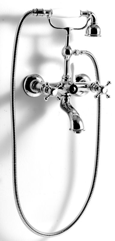 Kerasan Retro Badewannen- und Duscharmatur Wandmontage chrom 739490