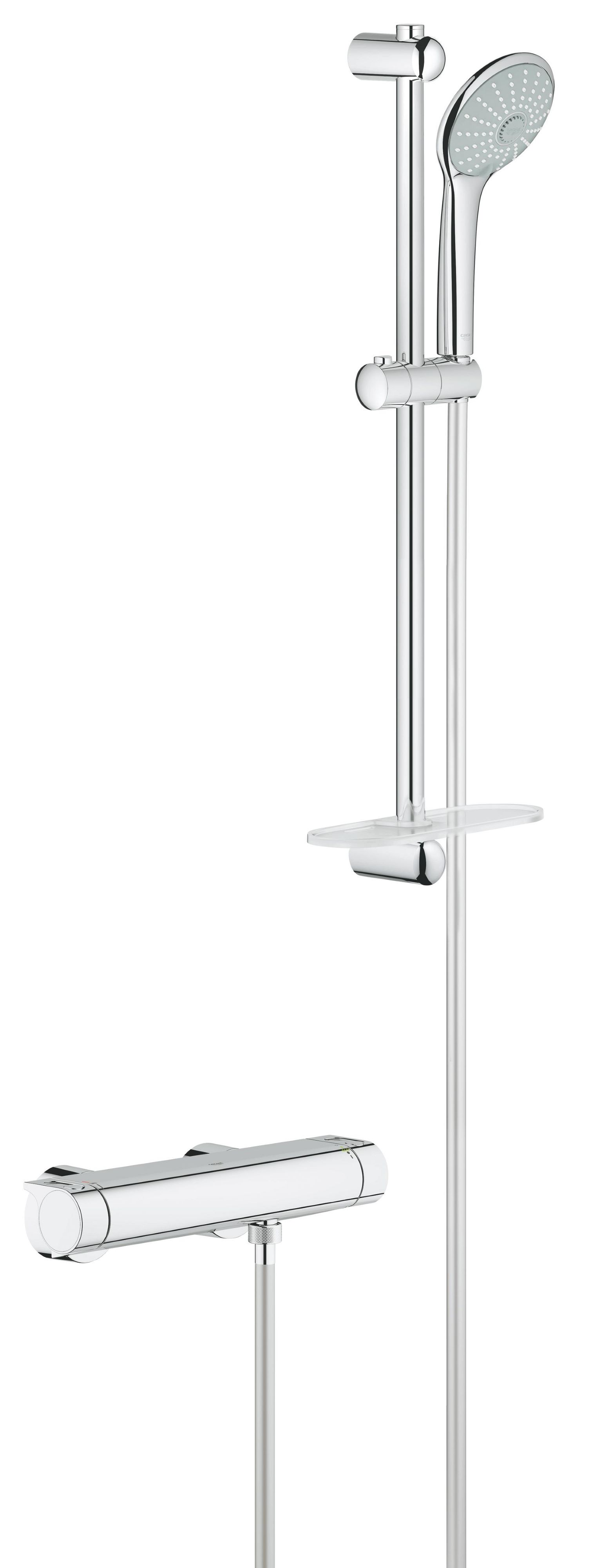 Grohe Grohtherm 2000 Duscharmatur Wandmontage mit Thermostat chrom 34195001