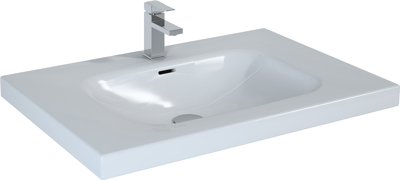 Elita Iwa Waschbecken 75x51 cm rechteckig Möbel weiß glanz RE040700108060
