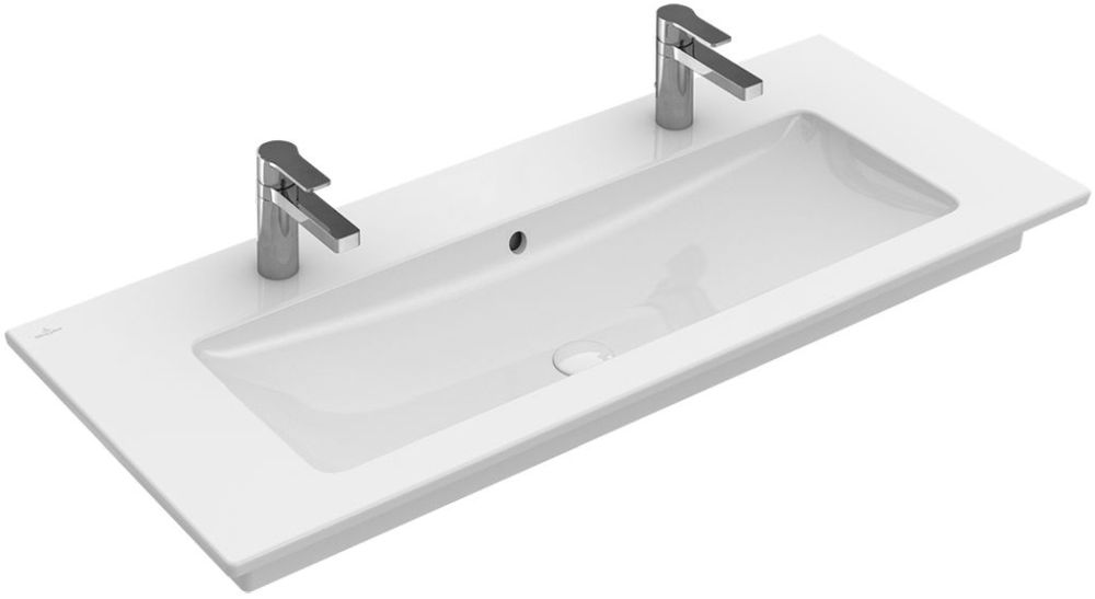 Villeroy & Boch Venticello Waschbecken 120x50 cm rechteckig Klassisch-Möbel-mit Blatt weiß glanz 4104CKR1