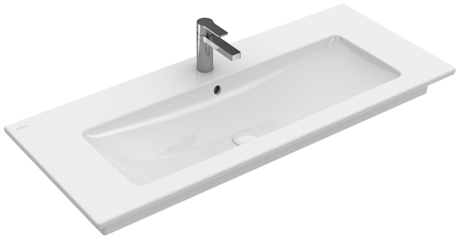 Villeroy & Boch Venticello Waschbecken 120x50 cm rechteckig Klassisch-Möbel-mit Blatt weiß glanz 4104CJ01