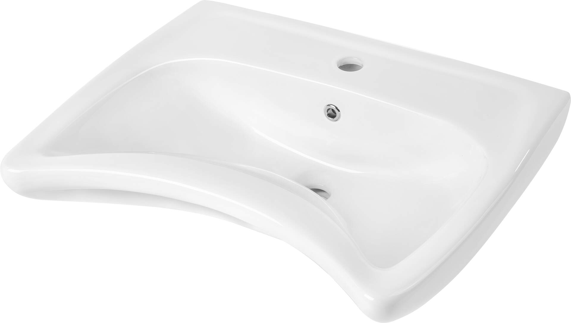 Deante Vital Waschbecken 60.5x49.5 cm rechteckig Klassisch barrierefrei weiß glanz CDV_6U6W