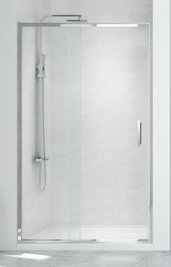 New Trendy New Corrina Duschtüren 100 cm Schiebe- aluminium Glanz/durchsichtiges Glas D-0089A