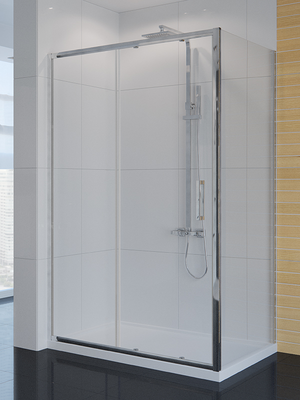 New Trendy New Corrina Duschkabine 120x80 cm rechteckig aluminium Glanz/durchsichtiges Glas D-0090A/D-0078B