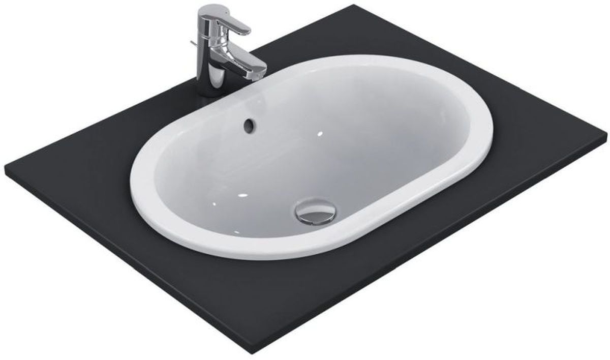 Ideal Standard Connect Waschbecken 62x41 cm oval Einbauwaschbecken weiß glanz E504901