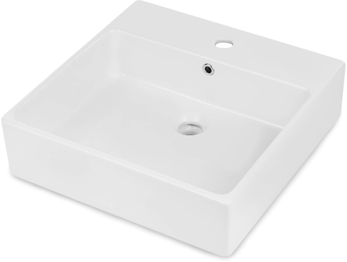 Deante Temisto Waschbecken 50x50 cm quadratisch Aufsatzwaschbecken weiß glanz CDT_6U5S
