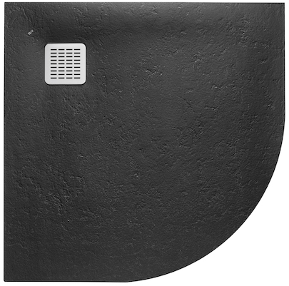 Roca Terran Halbrunde Duschwanne 90x90 cm schwarz AP10538438401400