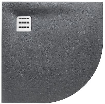 Roca Terran Halbrunde Duschwanne 90x90 cm grau AP10538438401200
