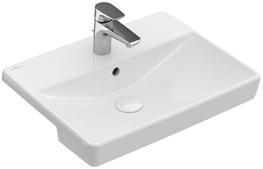 Villeroy & Boch Avento Waschbecken 55x44 cm rechteckig weiß glanz 4A065501