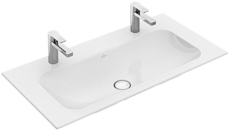 Villeroy & Boch Finion Waschbecken 100x50 cm rechteckig Möbel weiß glanz 4164A1R1