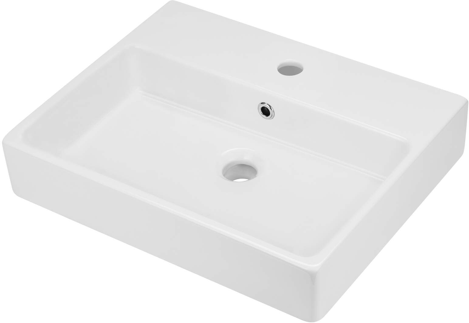 Deante Temisto Waschbecken 50x40 cm rechteckig Klassisch-Aufsatzwaschbecken weiß glanz CDT_6U4S