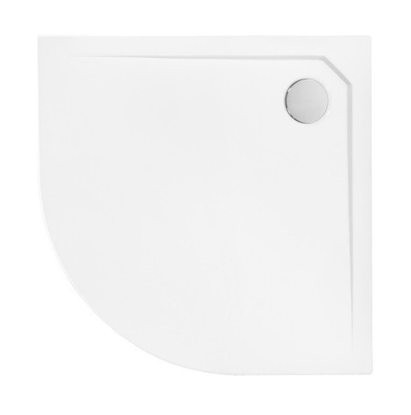 Besco Asco Ultraslim Halbrunde Duschwanne 80x80 cm weiß BMAS-80