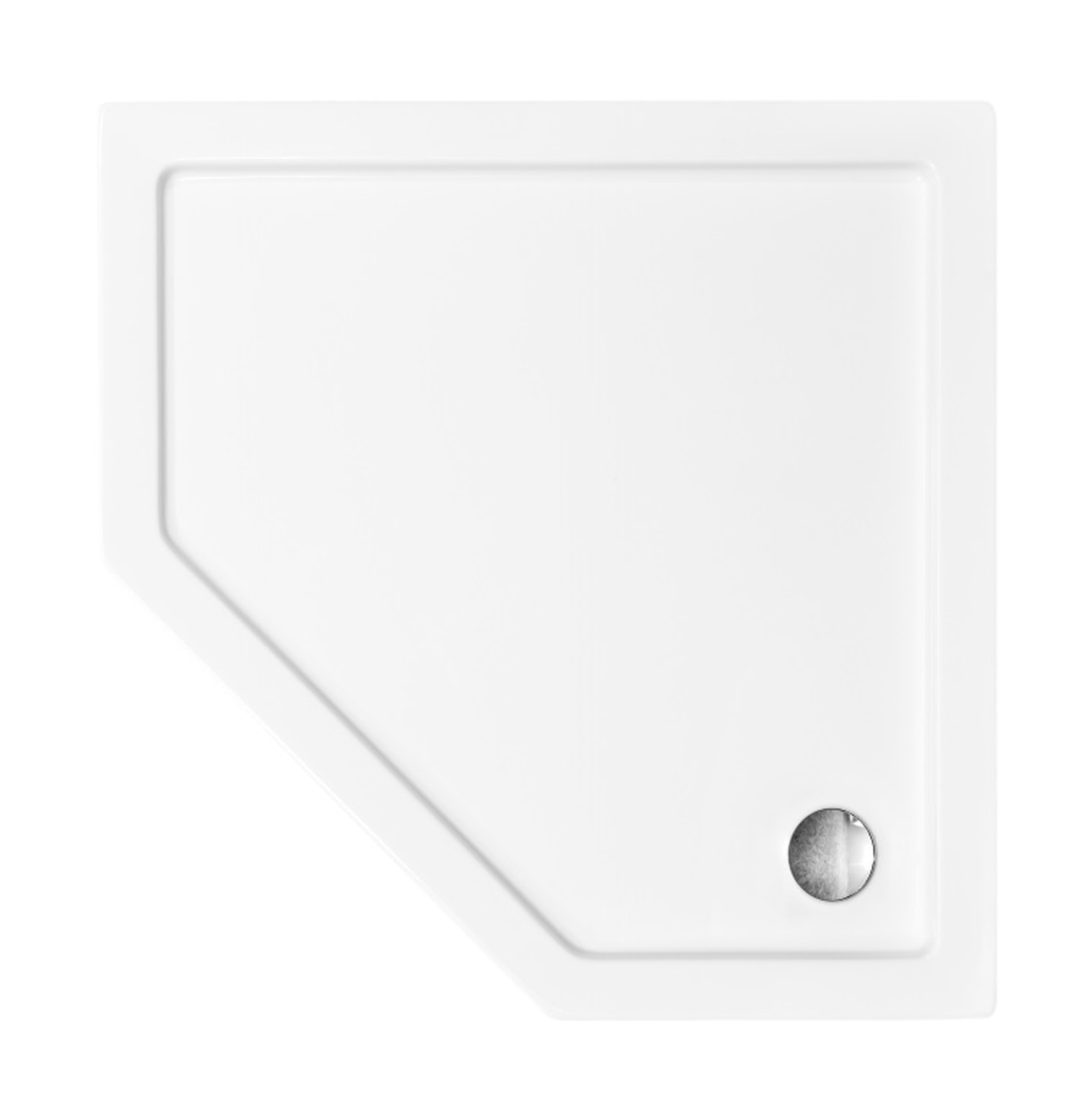 Besco Bergo Slimline Fünfeckige Duschwanne 90x90 cm weiß BAB-90S