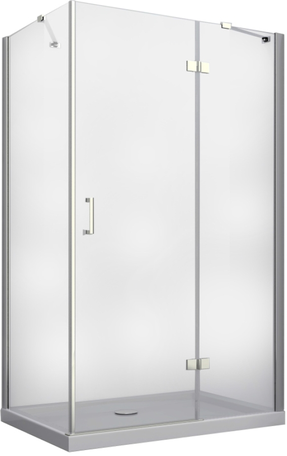 Besco Viva Duschkabine 100x80 cm rechteckig chrom Glanz/durchsichtiges Glas VPP-100-195C