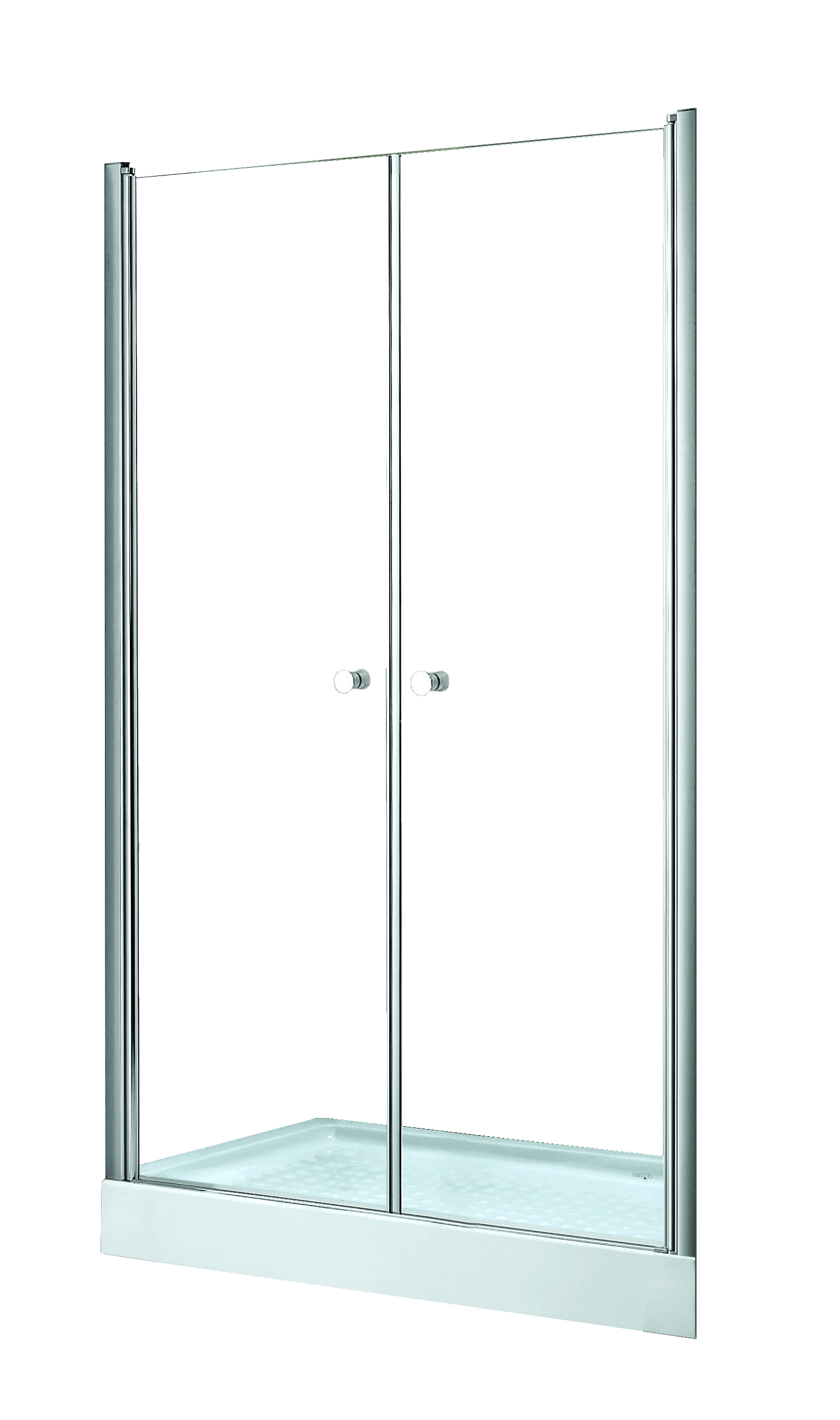 Besco Sinco Due Duschtüren 90 cm aufklappbar chrom Glanz/durchsichtiges Glas DSD-90