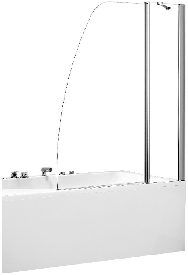 Besco Avis Badewannenabtrennung 120 cm zweigeteilt chrom Glanz/durchsichtiges Glas PAV-2S
