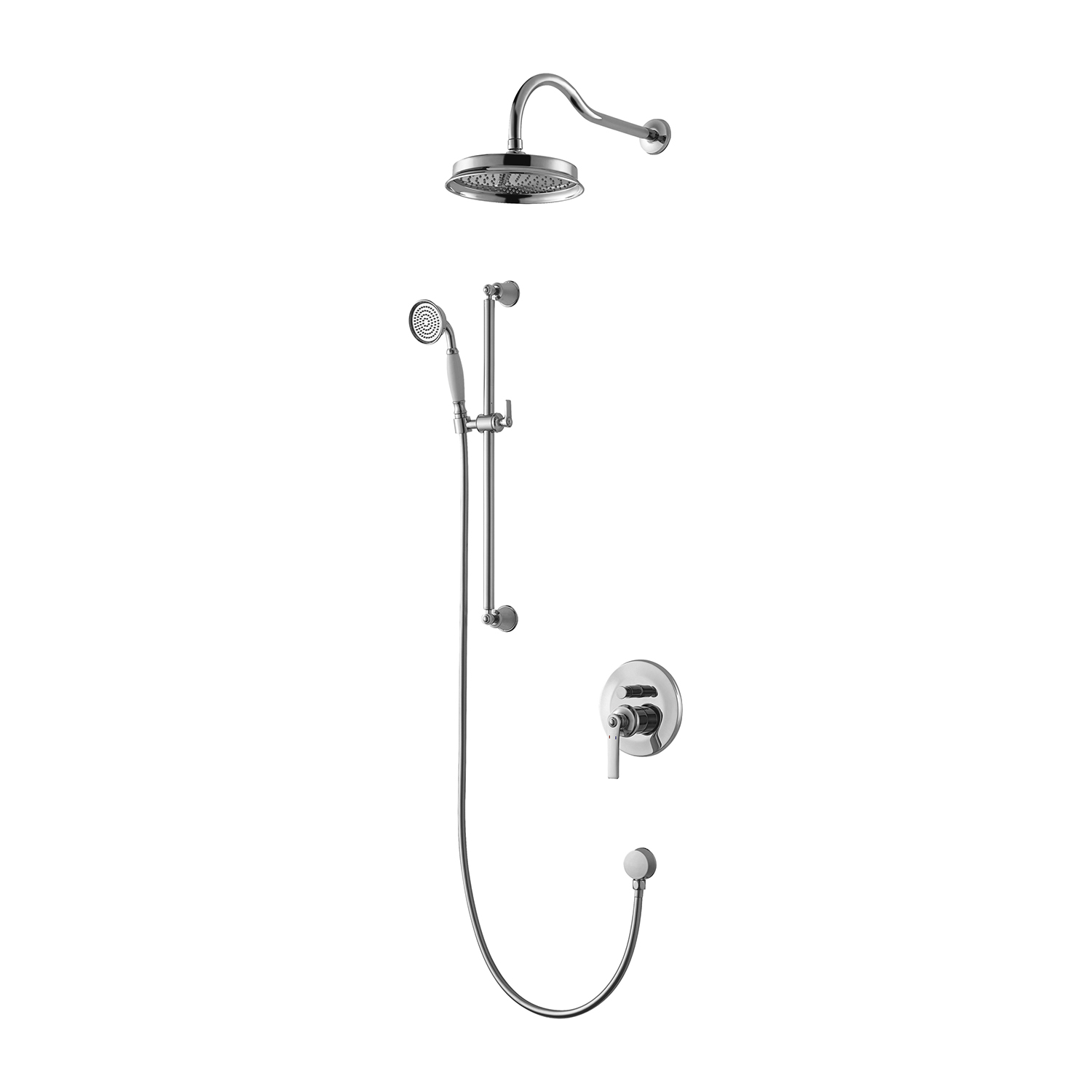 Omnires Armance Duschset Unterputz mit Kopfbrause chrom SYSAM20CR