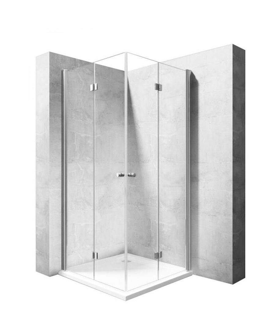 Rea Fold N Duschkabine 90x90 cm quadratisch chrom Glanz/durchsichtiges Glas REA-K9991