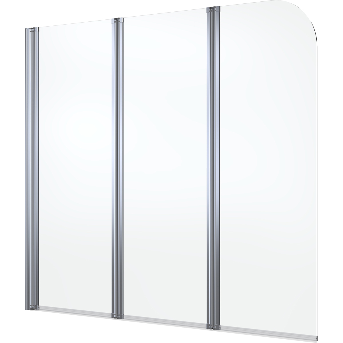 Oltens Blanda Badewannenabtrennung 120 cm dreiteilig chrom Glanz/durchsichtiges Glas 23301100