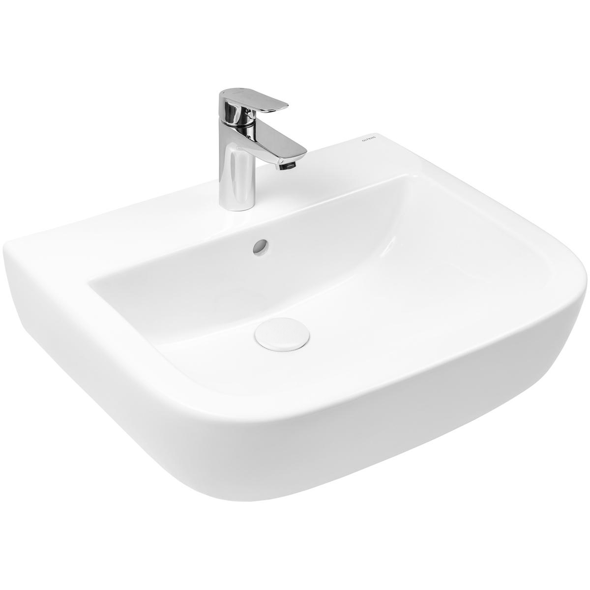 Oltens Vernal Waschbecken 56x45 cm halbrund Klassisch weiß glanz 41002000