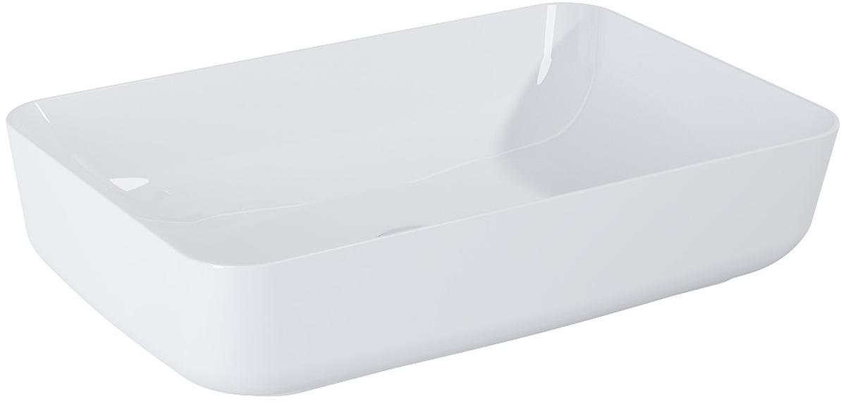 Elita Nomia Waschbecken 50x39 cm rechteckig Aufsatzwaschbecken weiß glanz RE040500058060