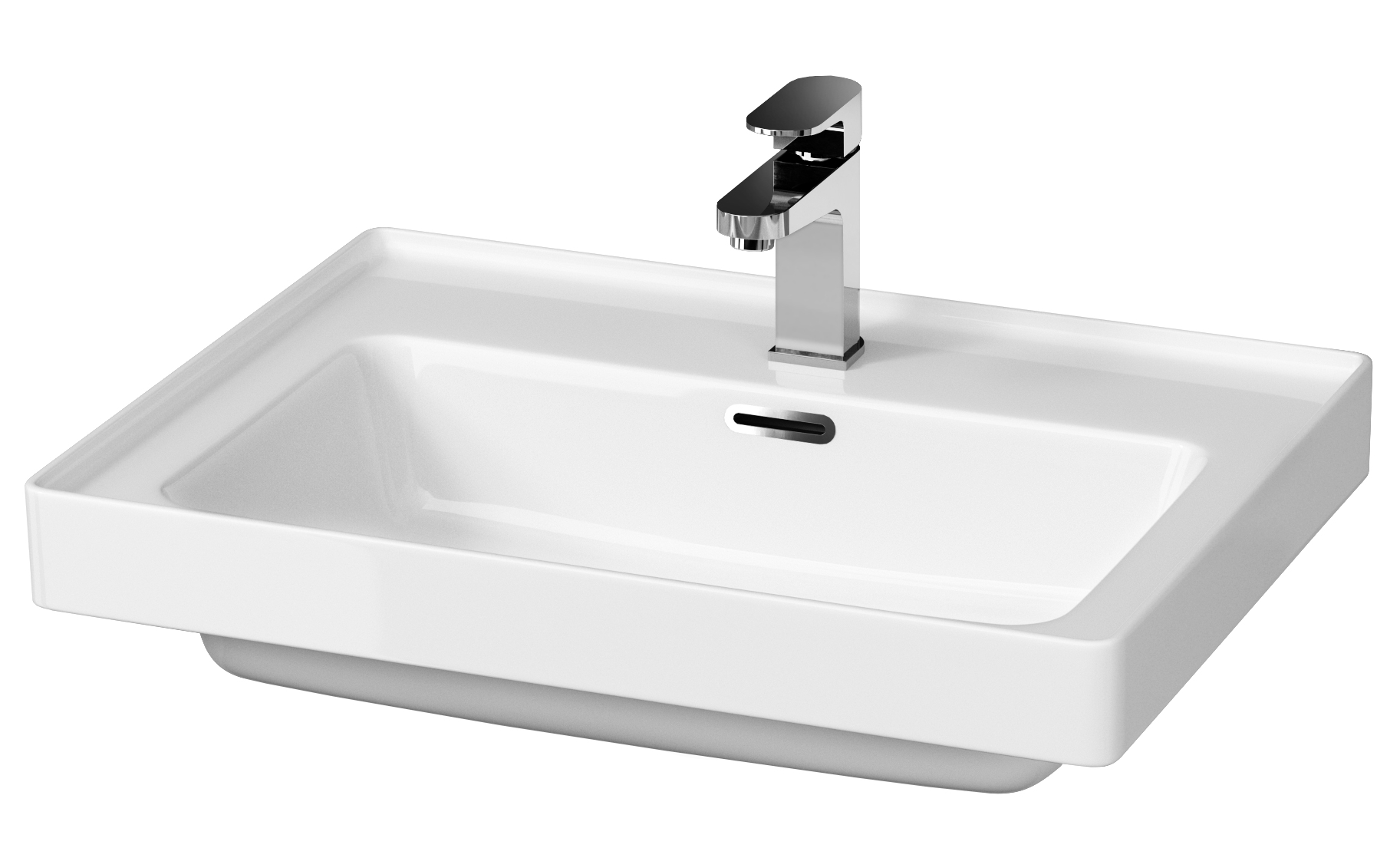 Cersanit Crea Waschbecken 60x44.5 cm rechteckig Möbel weiß glanz K114-006