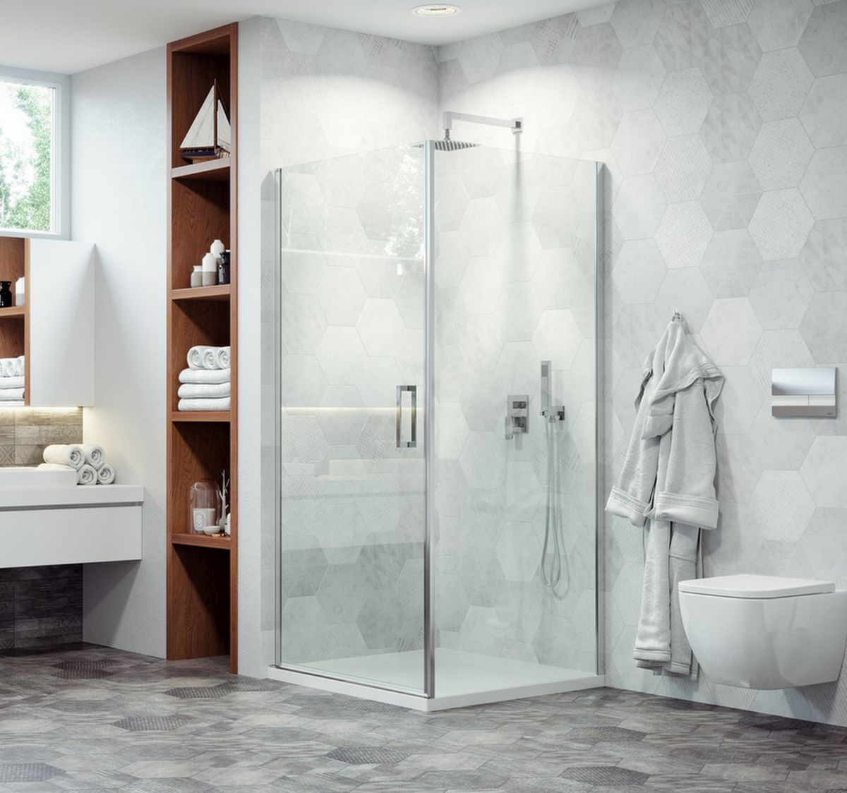 Excellent Mazo Duschwand 90 cm chrom Glanz/durchsichtiges Glas KAEX.3006.1010.9000.LP