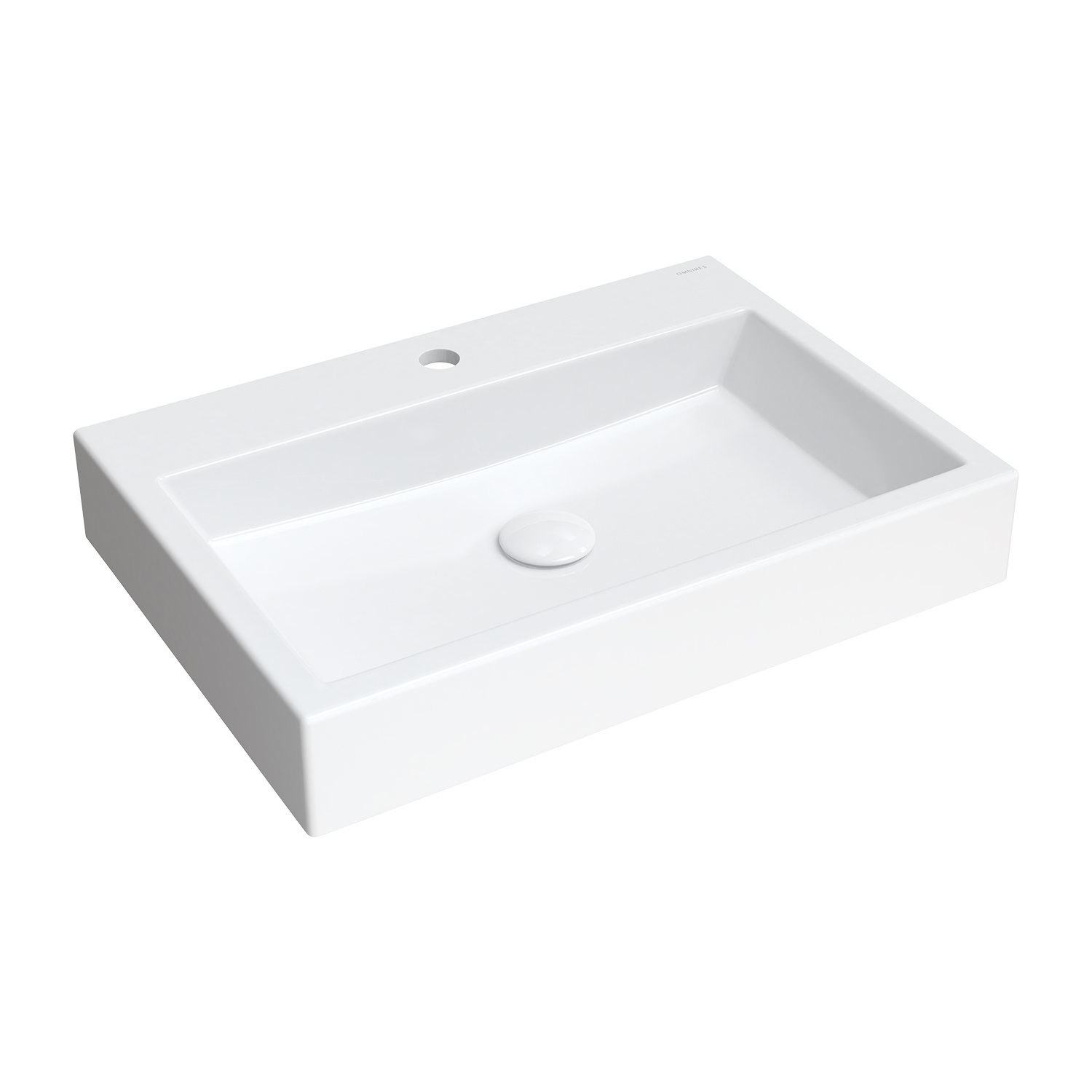 Omnires M+ Waschbecken 60x42 cm rechteckig Aufsatzwaschbecken weiß glanz THASOS600BP