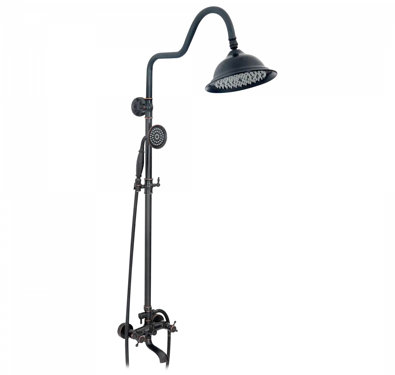 Rea Retro Old Black badewannen- und duschset Wand mit Regenbrause schwarz REA-P2366