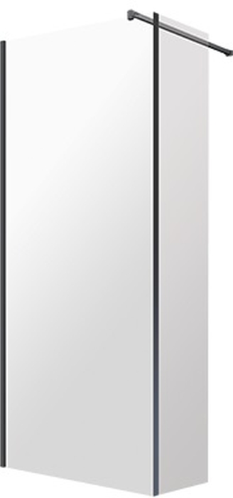 Omnires Marina Duschkabine 100x30 cm schwarz Matte/durchsichtiges Glas MA1030BLTR