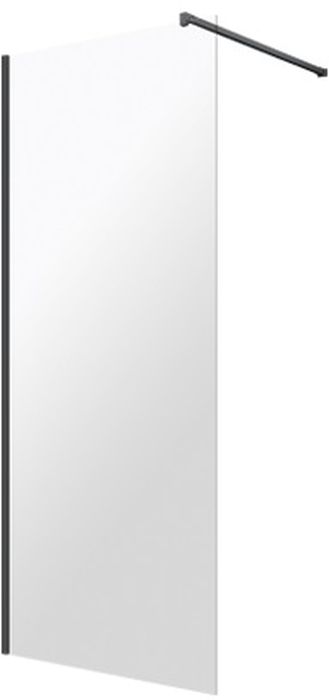 Omnires Marina Walk-In Duschwand 100 cm schwarz Matte/durchsichtiges Glas DNR10XBLTR