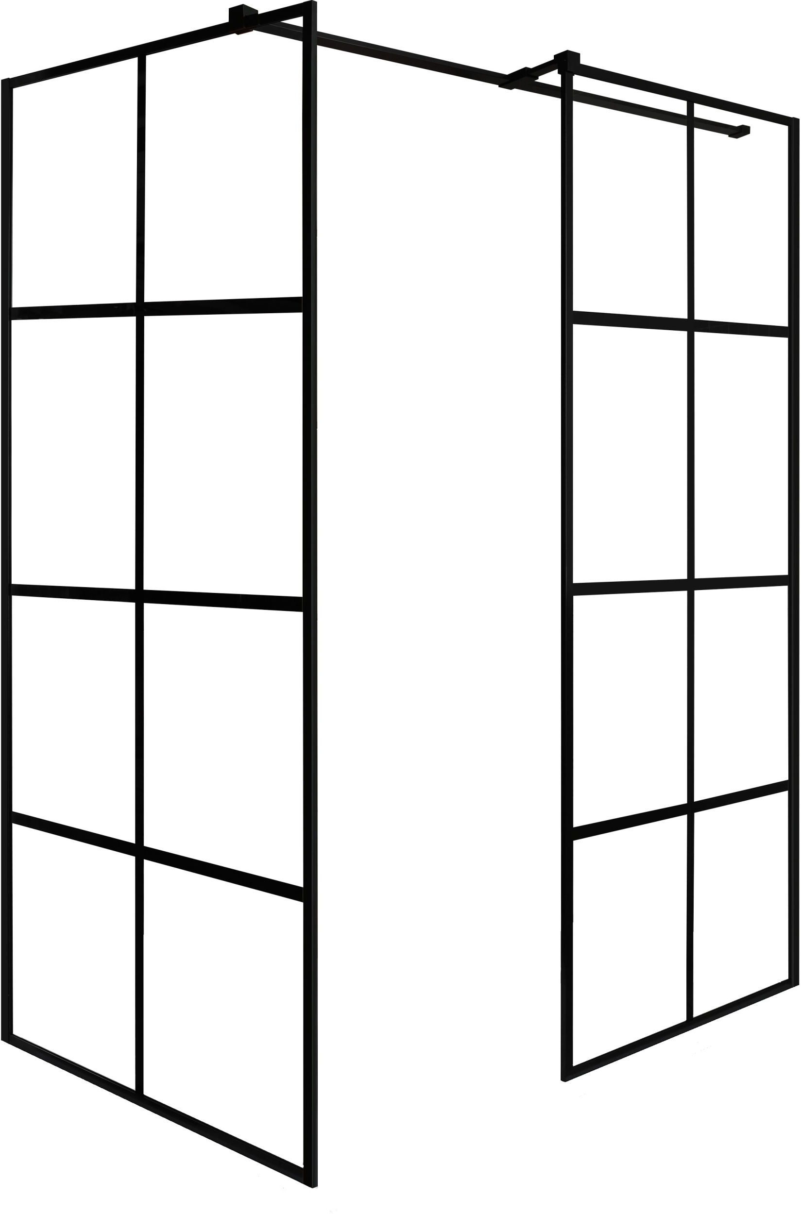 Besco Excea Duschkabine 119x79 cm rechteckig schwarz Matte/Glas mit Muster EXC-128-190B