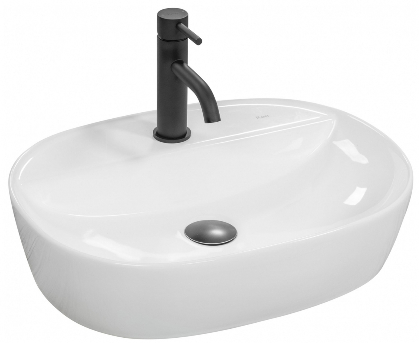 Rea Carina Waschbecken 50x38.5 cm oval Aufsatzwaschbecken weiß REA-U0568