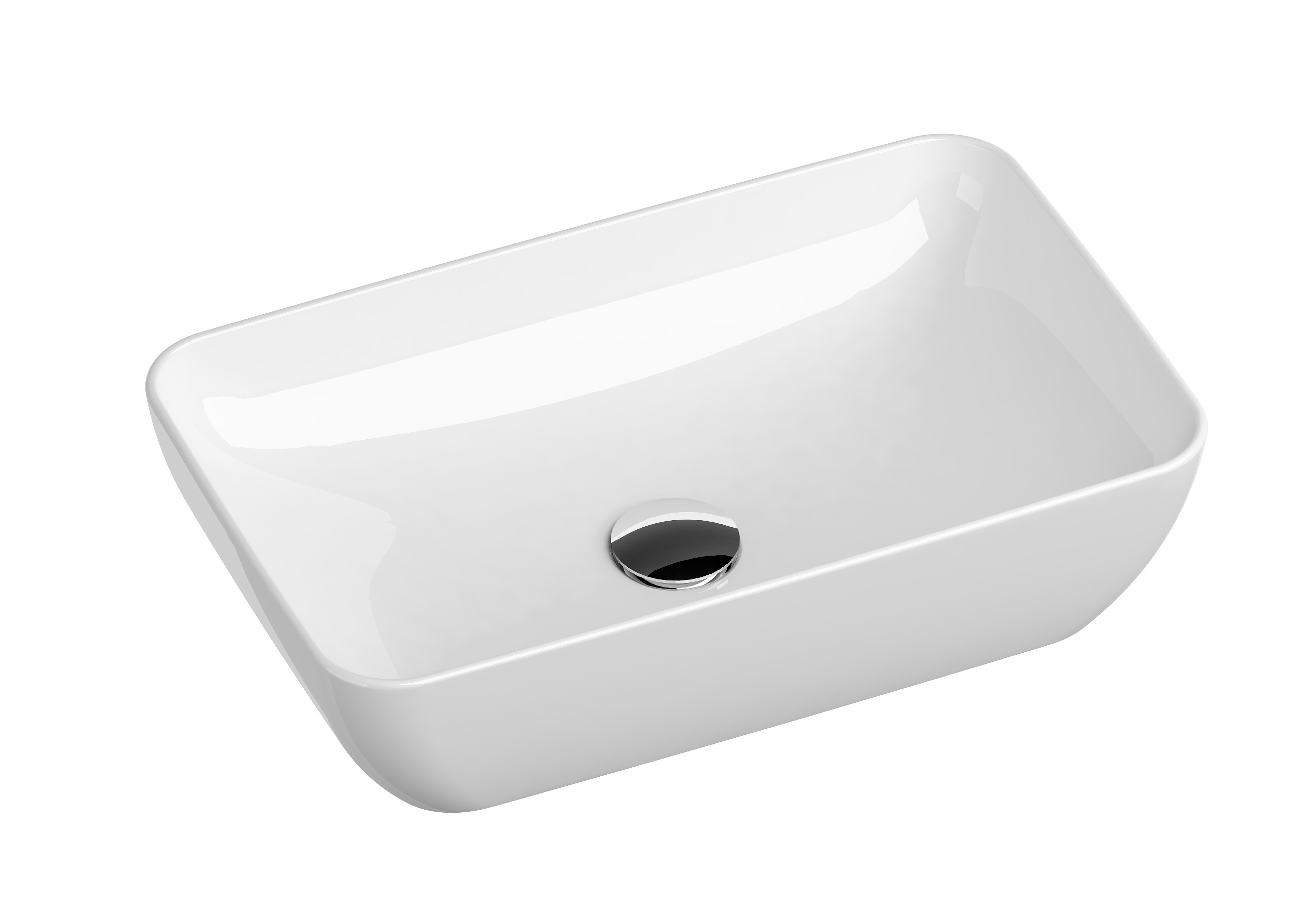Ravak Uni Waschbecken 50x31 cm rechteckig Aufsatzwaschbecken weiß glanz XJX01150001