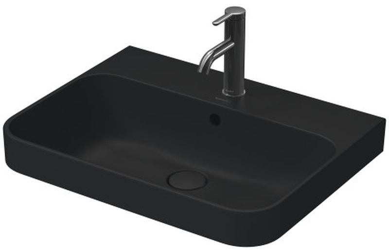 Duravit Happy D.2 Waschbecken 60x46 cm rechteckig Aufsatzwaschbecken anthrazit matte 2360601300
