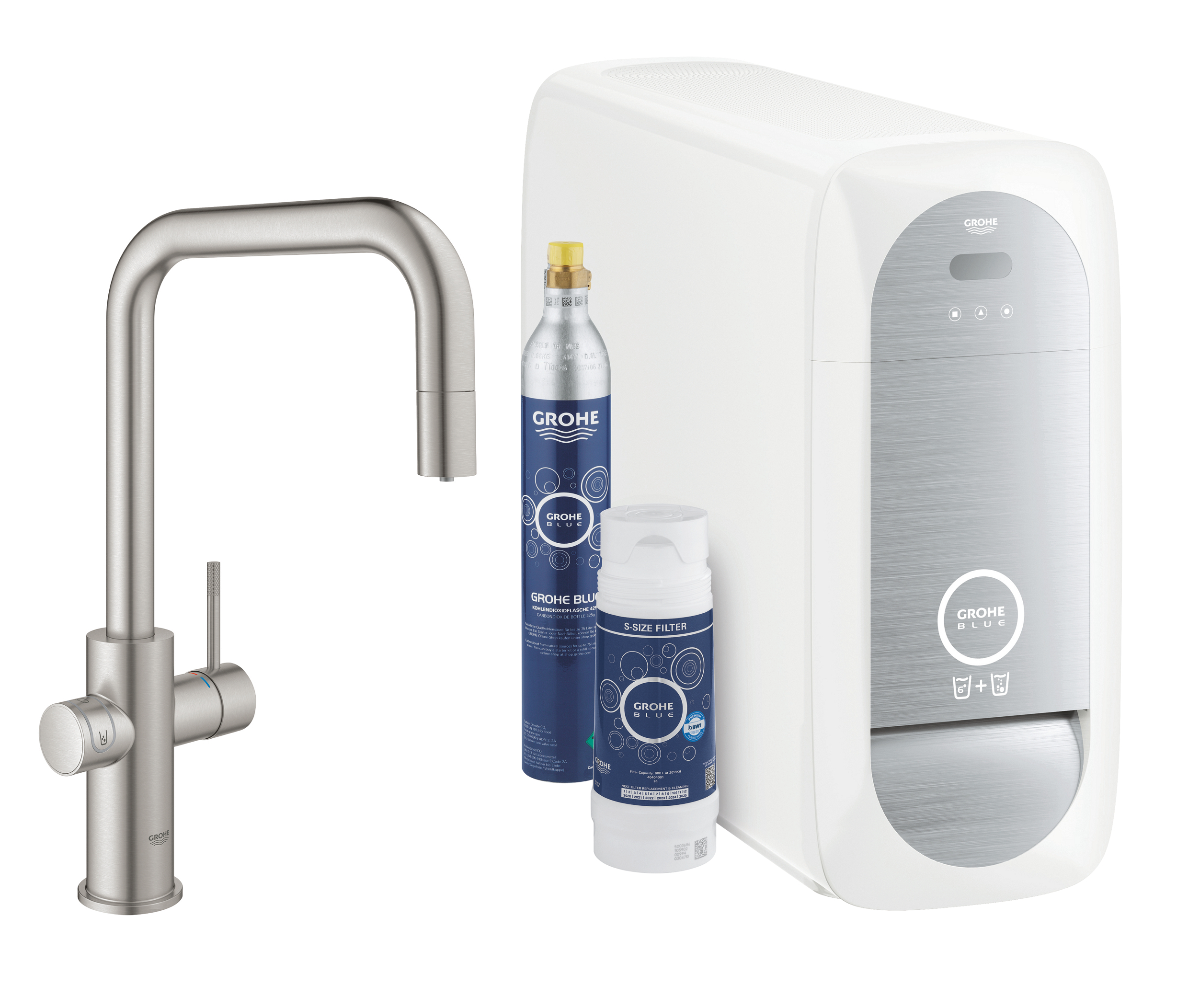 Grohe Blue Starterset mit Küchenarmatur Stehend SuperSteel 31543DC0