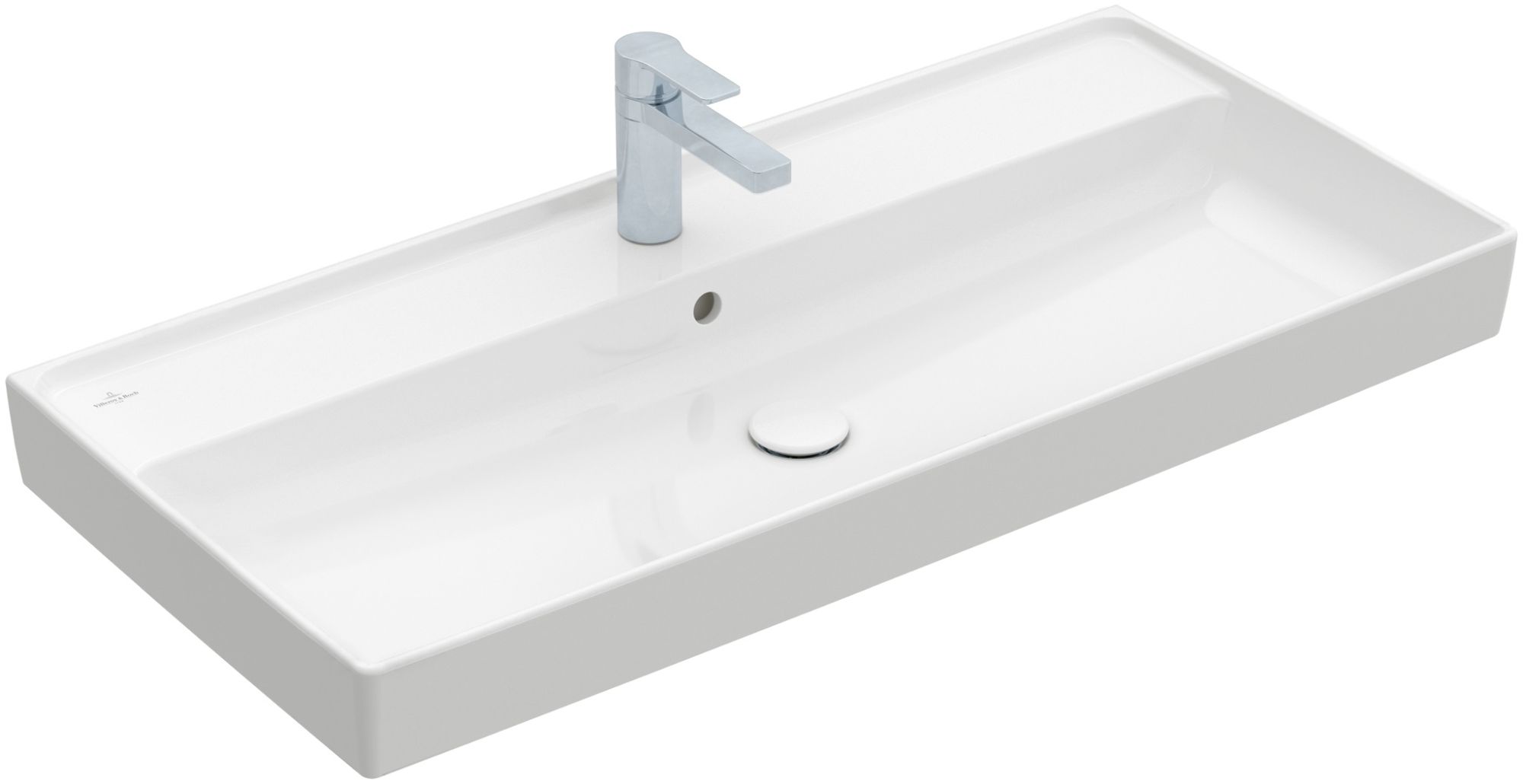 Villeroy & Boch Collaro Waschbecken 100x47 cm rechteckig Klassisch-Möbel weiß glanz 4A33A201