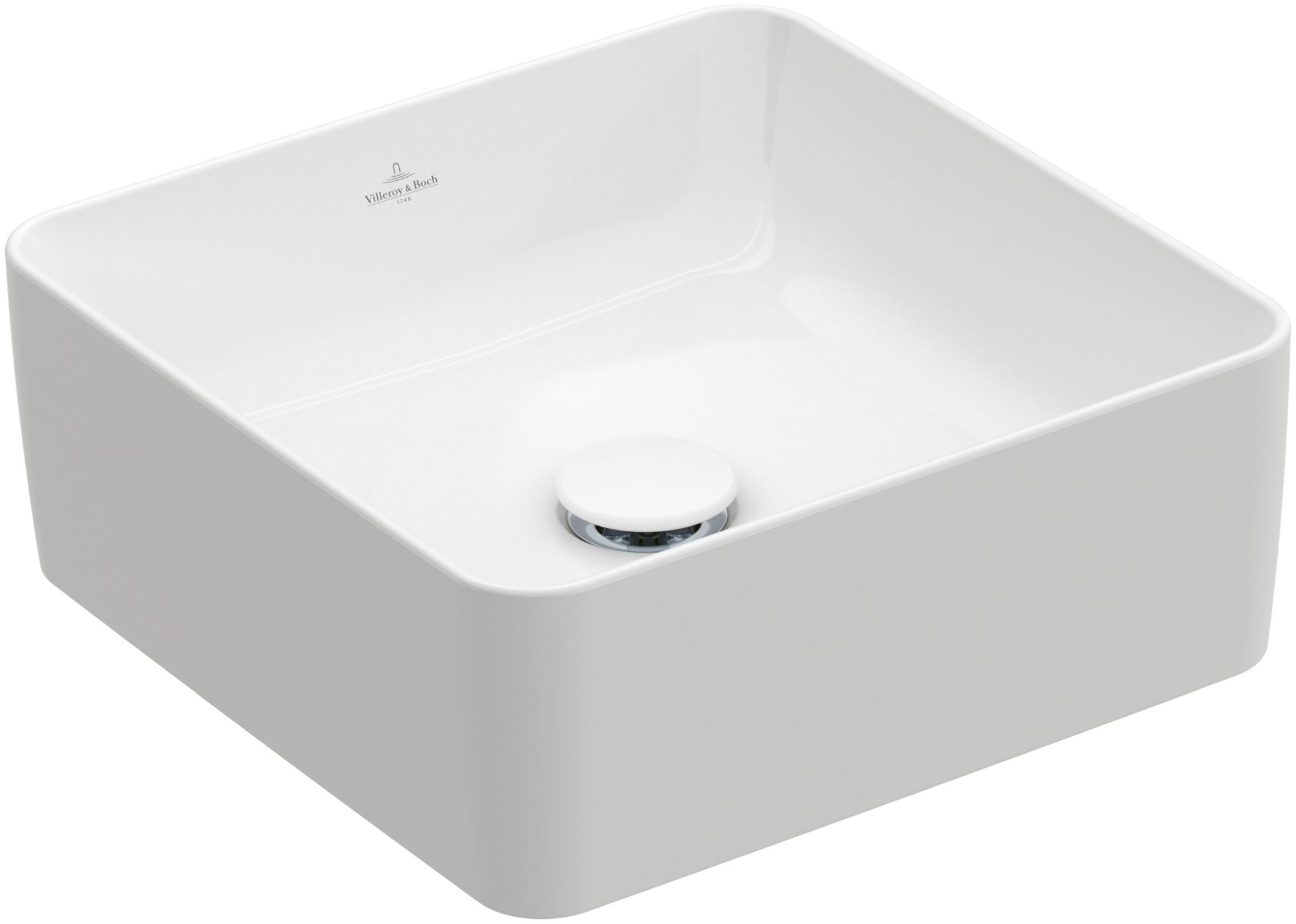 Villeroy & Boch Collaro Waschbecken 38x38 cm quadratisch Aufsatzwaschbecken weiß glanz 4A213801