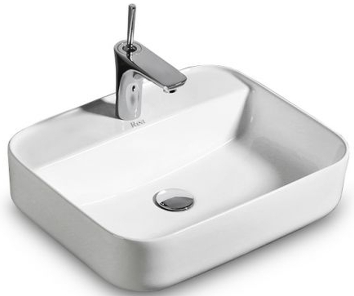 Rea Martina Waschbecken 51.5x41 cm rechteckig Aufsatzwaschbecken weiß glanz REA-U6646
