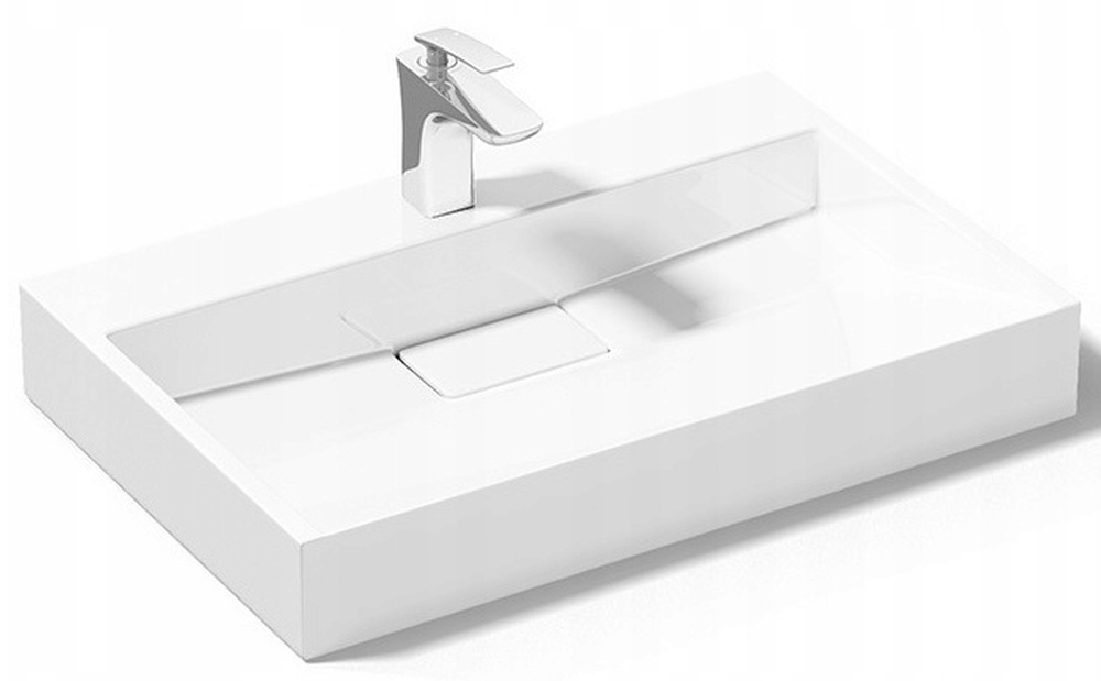 Rea Goya Waschbecken 50x37 cm rechteckig Aufsatzwaschbecken weiß REA-U8900