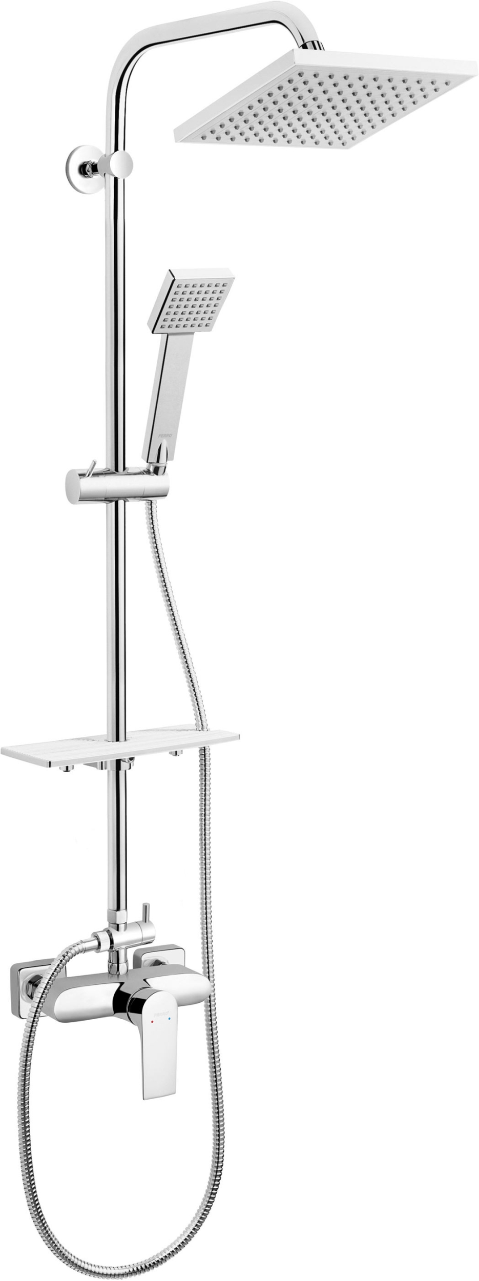 Ferro Algeo Square duschset Wand mit Regenbrause chrom NP74-BAQ7U