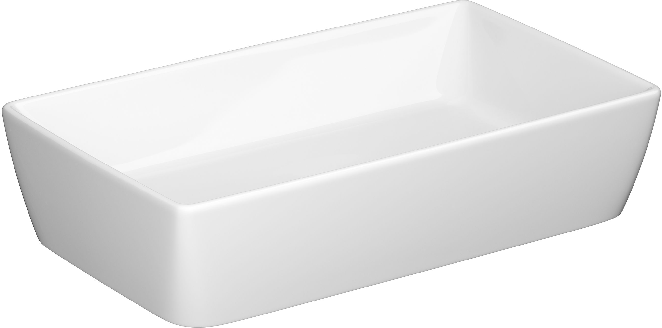 Cersanit City Waschbecken 60.5x36 cm rechteckig Aufsatzwaschbecken weiß glanz K35-047