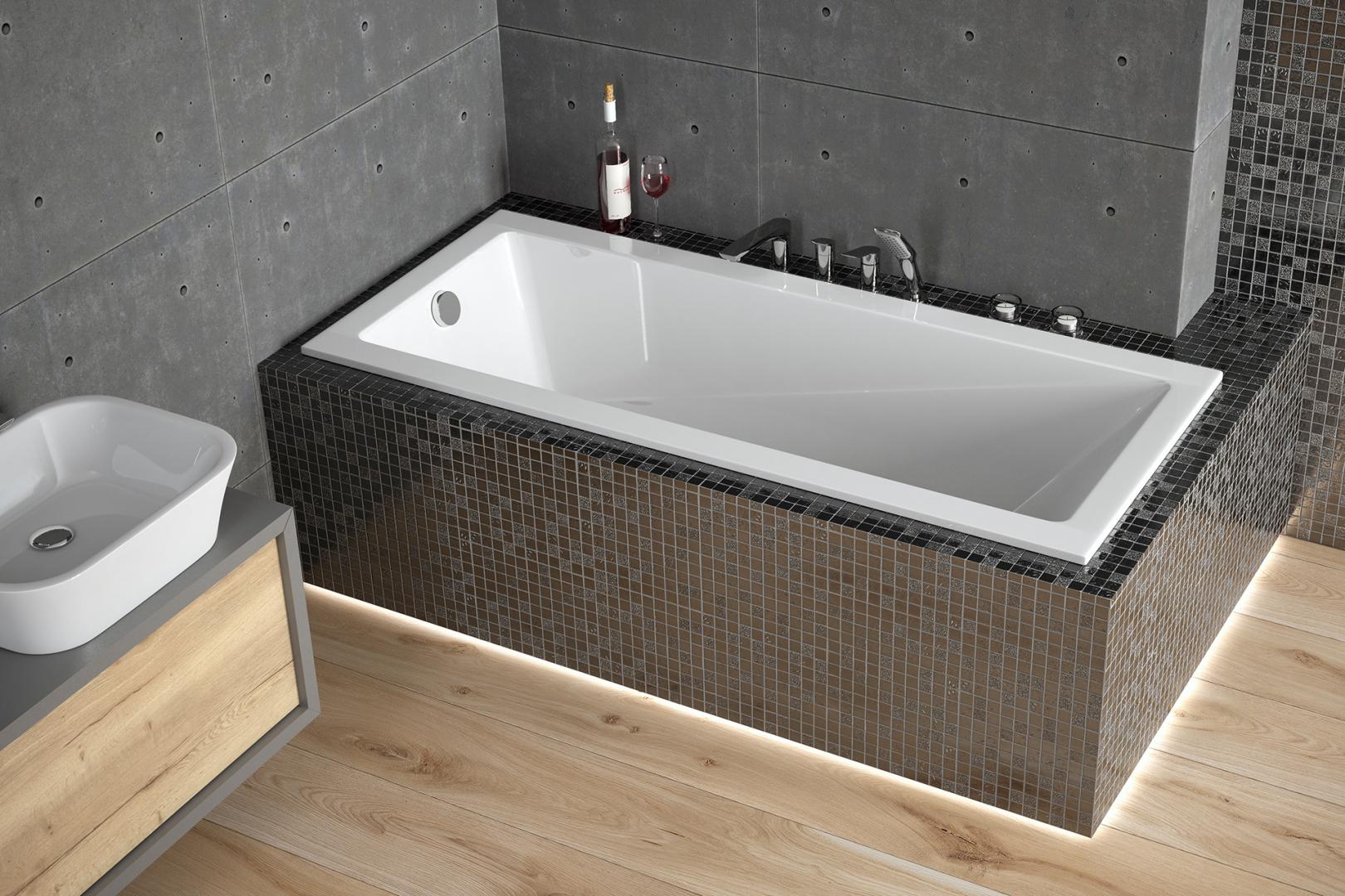Besco Modern Schlanke rechteckige Badewanne 169.5x70 cm weiß #WAM-170-SL